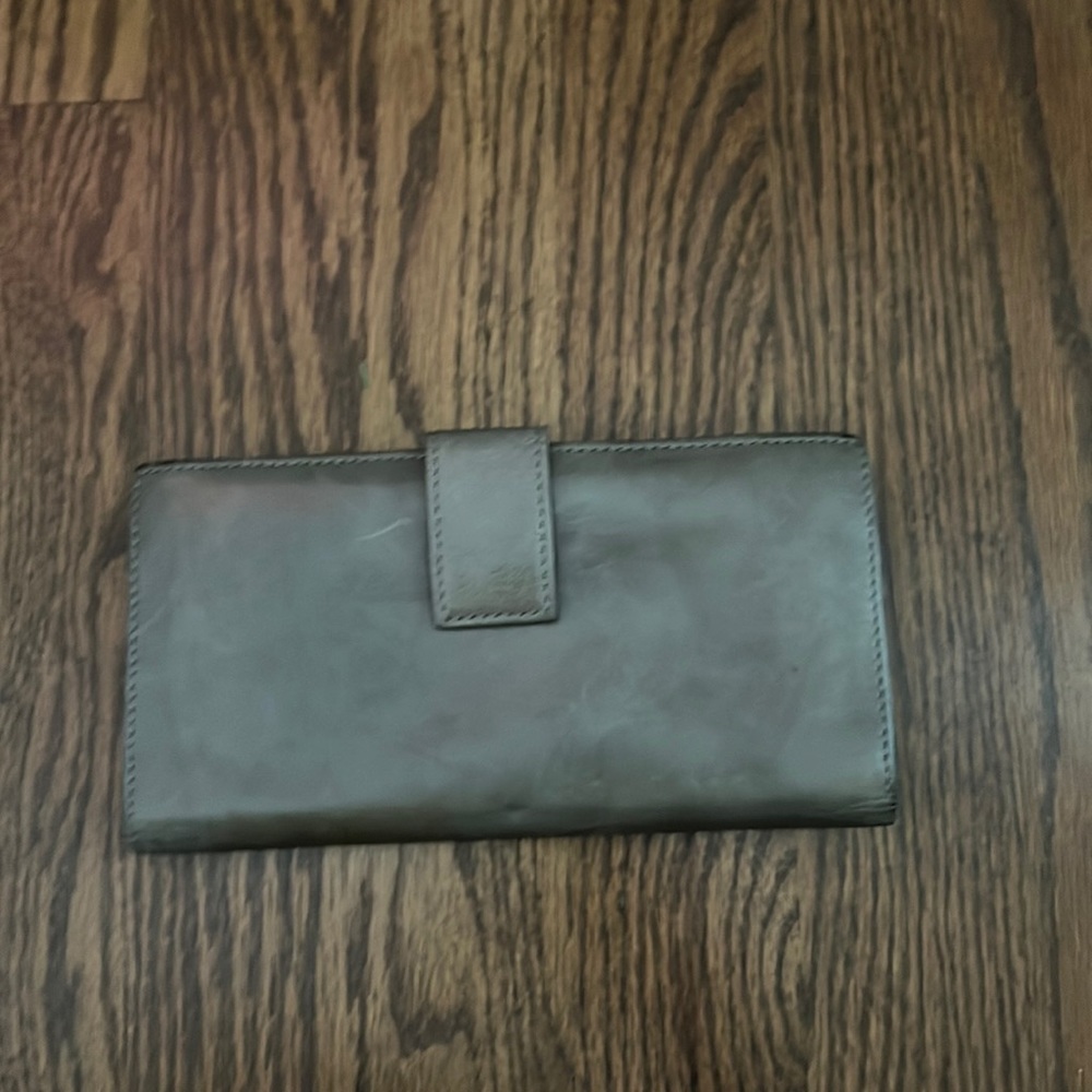 HOBO grey leather clutch